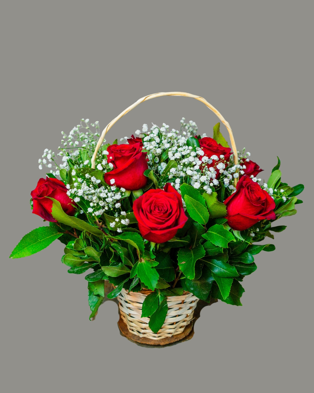 Canasto Rosas Rojas