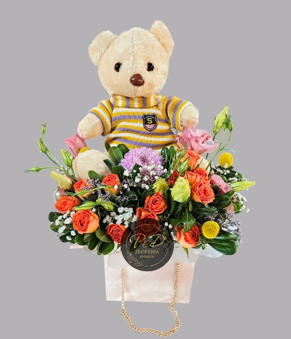 Carteria mix de flores + Peluche