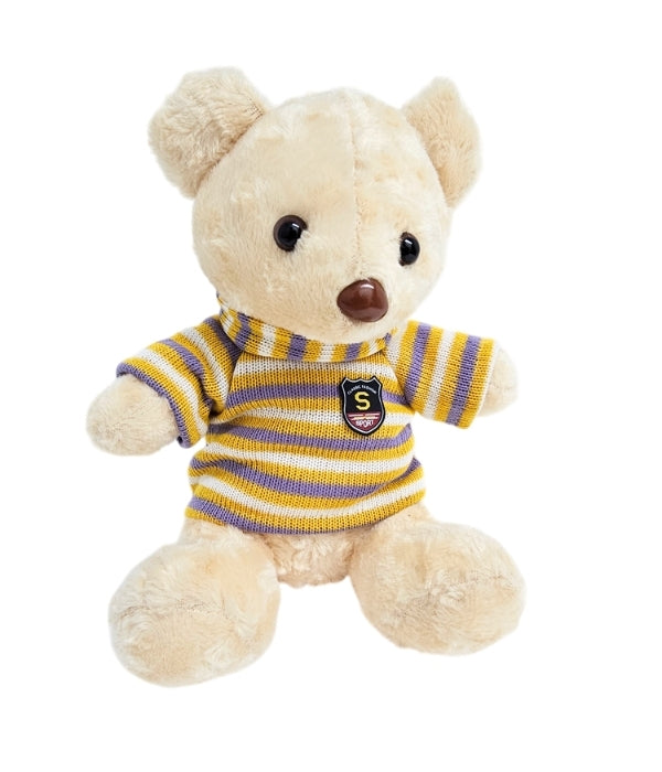 Peluche Oso Beige con Polera Rayada