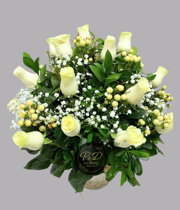 Pecera Blanca con Hiperycum