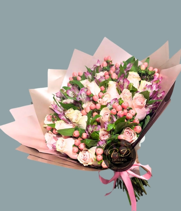 Ramo Rosas, Astromelias e Hiperycum