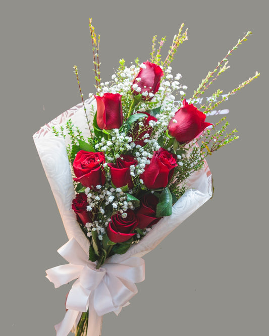 Ramo Frontal 10 Rosas Rojas