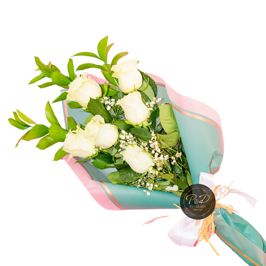Ramo 6 Rosas Blancas