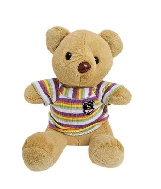 peluche oso cafe polera rayada