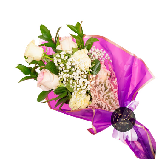 Ramo 6 Rosas Tonos Pasteles