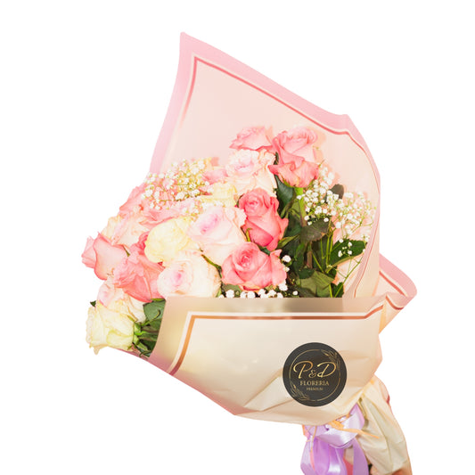 Ramo 18 Rosas Tonos Pasteles