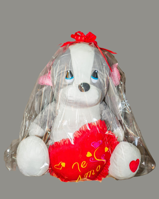 Peluche perrito “Corazón Te Amo”